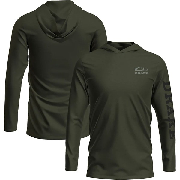 Men's Drake Waterfowl Logo Long Sleeve Hooded T-Shirt - Drake Waterfowl