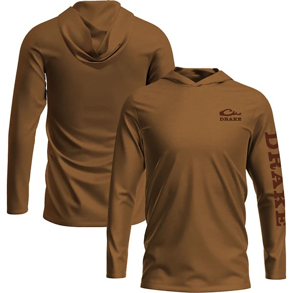 Men's Drake Waterfowl Logo Long Sleeve Hooded T-Shirt - Drake Waterfowl
