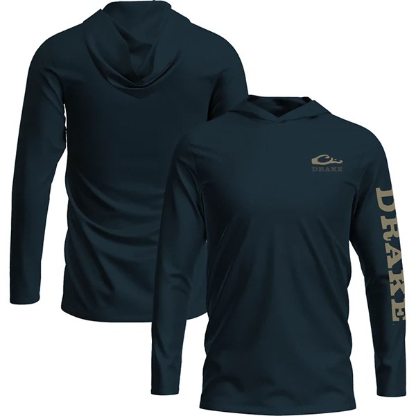 Men's Drake Waterfowl Logo Long Sleeve Hooded T-Shirt - Drake Waterfowl