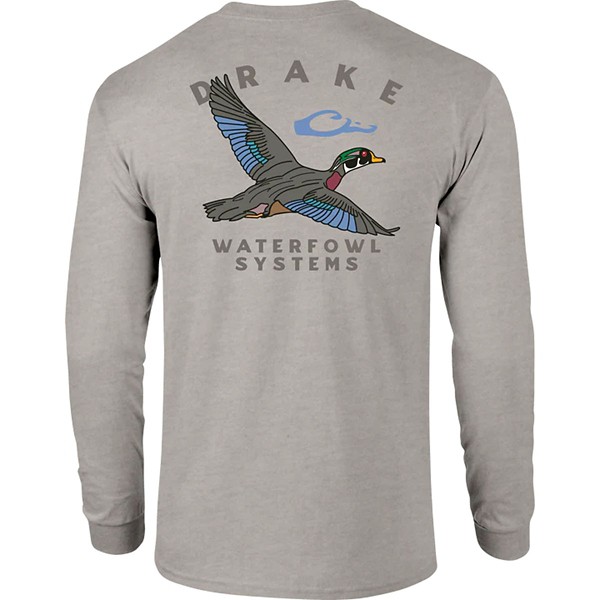 Men's Drake Waterfowl Retro Wood Duck Long Sleeve T-Shirt - Drake Waterfowl