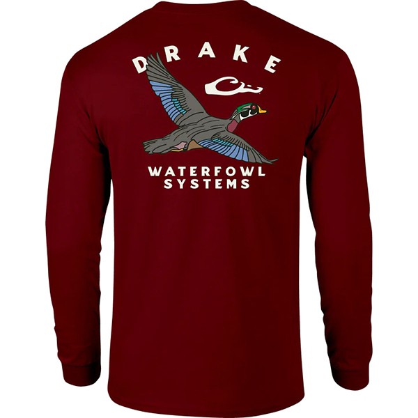 Men's Drake Waterfowl Retro Wood Duck Long Sleeve T-Shirt - Drake Waterfowl