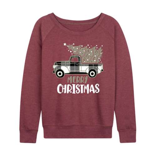 Women's Instant Message Christmas Truck Crewneck Sweatshirt