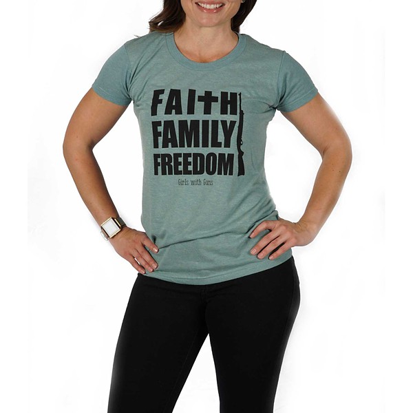 Women's Girls With Guns Faith Family Freedom T-Shirt product image