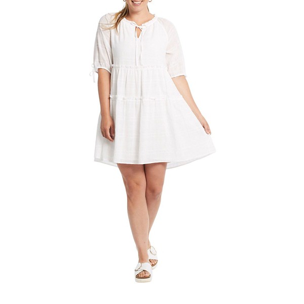 Women's Tribal Puffy Sleeve Tiered Dress product image