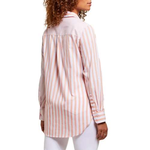 Tribal Women's Short Sleeve Shirt With Back Detail - Island Print Camp Style Blouse
