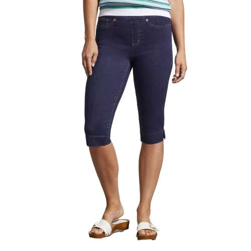 Women's Tribal Pull On Stretch Denim Capris Pants