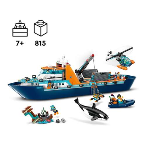 Lego City Arctic Explorer Ship Floatable Building Toy Set 60368 : Target