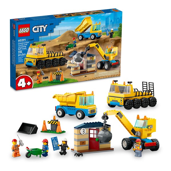 LEGO City Great Vehicles Construction Trucks and Wrecking Ball Crane 60391 Building Set
