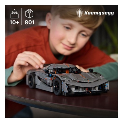 LEGO Technic Koenigsegg Jesko Absolut Grey Hypercar Sport Car Building Toy 42173 - Primary Image