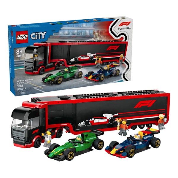 LEGO City F1 Truck with RB20 & AMR24 F1 Cars 60445 Building Set