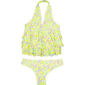 Toddler Girls' RuffleButts Reversible Peplum Swim Tankini Set