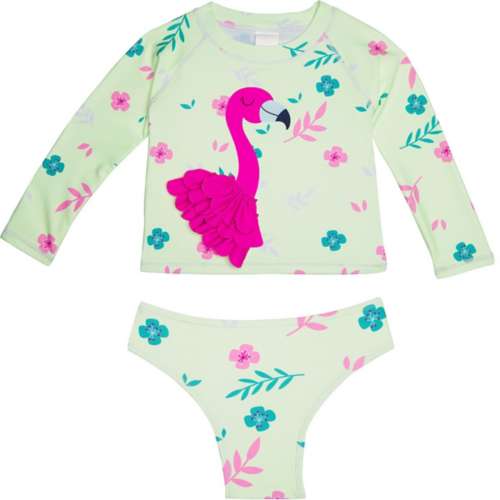 Toddler Girls' Ingear Flamingo Rashguard Swim Set