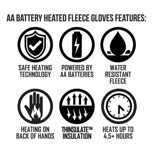 ActionHeat AA Battery Heated Fleece Gloves