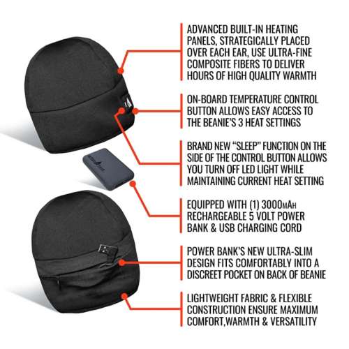 Adult ActionHeat 5V Battery Heated Winter Beanie
