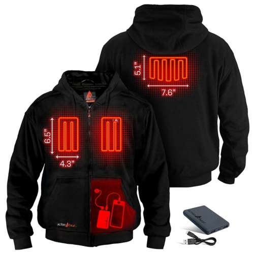 Adult ActionHeat 5V Battery Full Zip hoodie etro Heated Hooded Fleece Jacket