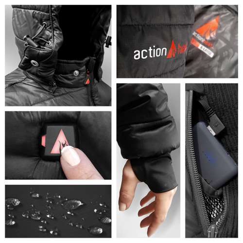 Men's ActionHeat 5V Battery Heated Detachable Hood Mid Down Puffer Jacket