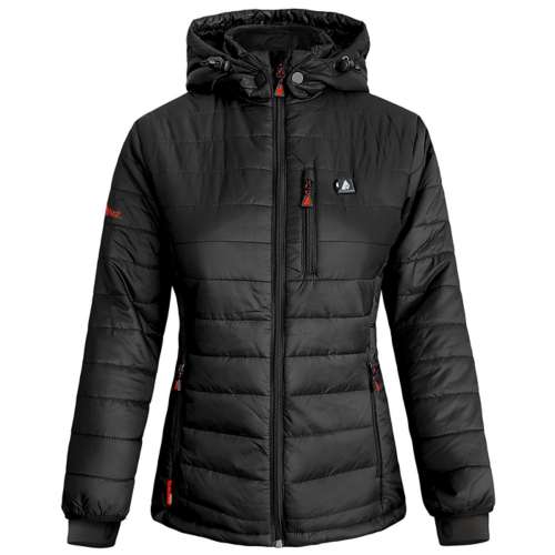 Women's ActionHeat 5V Battery Heated Detachable Hood Short Puffer Jacket