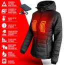 Women's ActionHeat 5V Battery Heated Detachable Hood Short Puffer Jacket