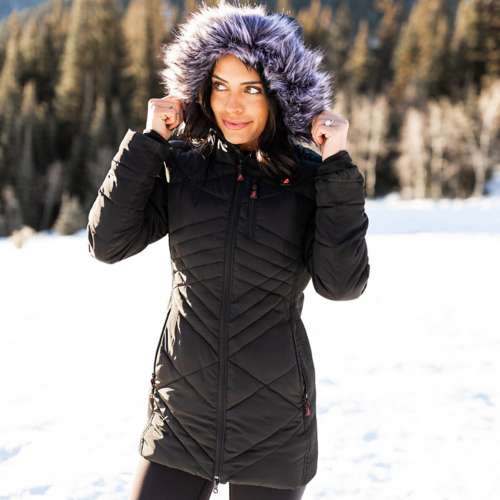 Women's ActionHeat 5V Battery Heated Hooded Mid Puffer Parka