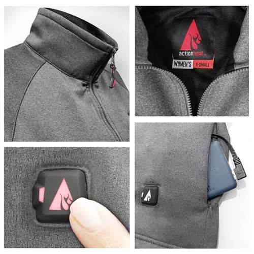 Men's ActionHeat 5V Battery Heated Shirt Long Sleeve 1/4 Zip