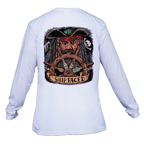 WHAT THE FIN Men's  Shipfaced Performance Long Sleeve T-Shirt