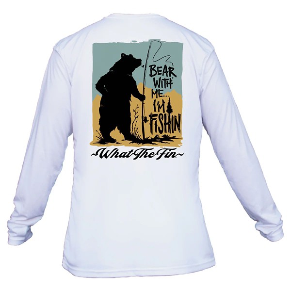 Men's What The Fin Bear With Me Long Sleeve T-Shirt - What The Fin
