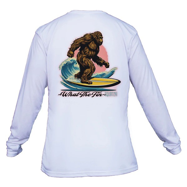 Men's What The Fin Surf Squatch Performance Long Sleeve T-Shirt - What The Fin