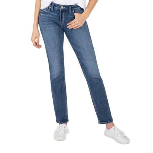 Women's Silver Jeans Co. Silver Dark Elyse Straight Slim Fit Straight