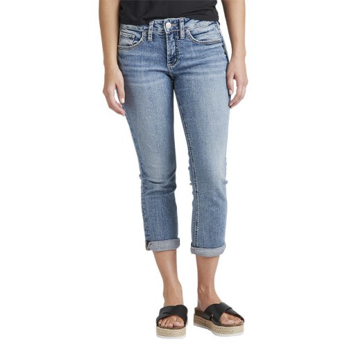 Women's Silver Jeans Co. Britt Curvy Straight Capri Jeans - Primary Image