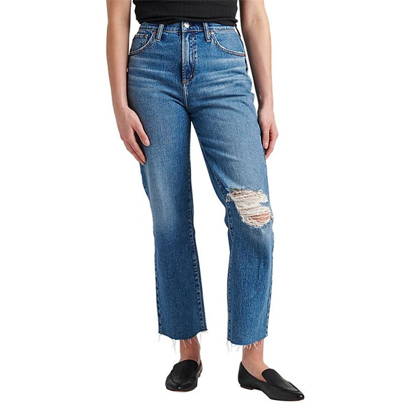 Women's Silver Jeans Co. Highly Desirable Raw Hem Slim Fit Straight Jeans product image