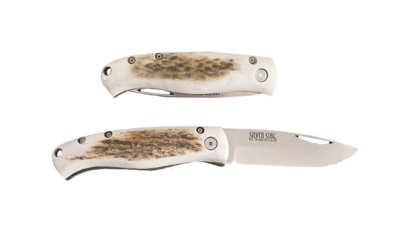 Silver Stag Liner Lock Lion Knife
