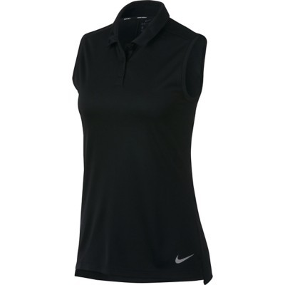 women's black dri fit polo