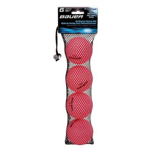 Bauer HydroG Liquid Filled No-Bounce Cool Weather Hockey Balls 4 Pack