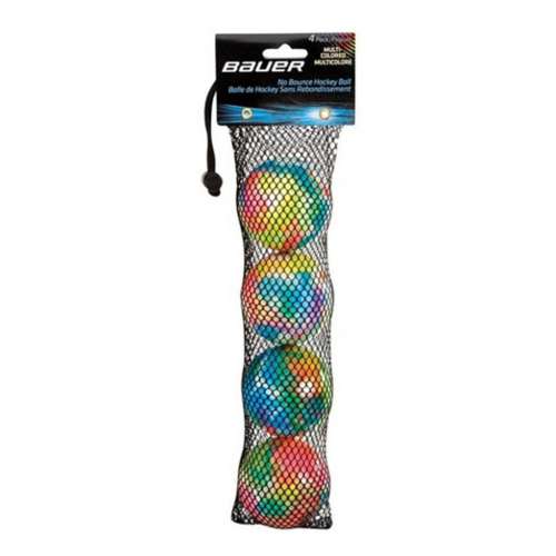 Bauer Multi-Color No-Bounce Hockey Balls 4 Pack
