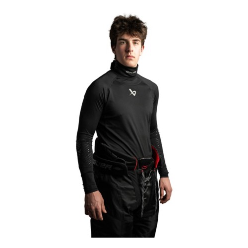 Senior Bauer Protect Long Sleeve Mock Neck T-Shirt Hockey Neck Guard - Primary Image
