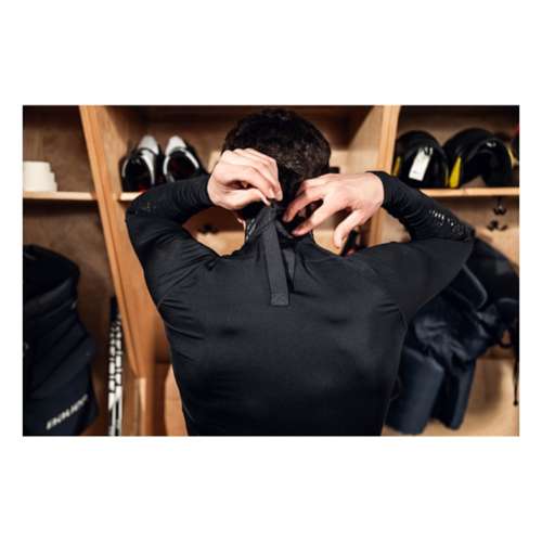 Senior Bauer Protect Long Sleeve Mock Neck T-Shirt Hockey Neck Guard