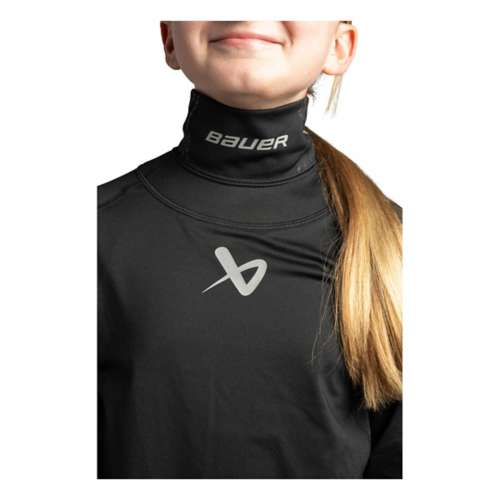 Youth Bauer Protect Long Sleeve Mock Neck Base Layer Hockey Neck Guard