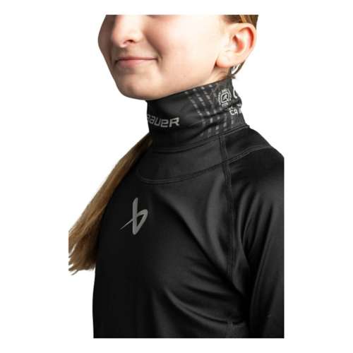 Youth Bauer Protect Long Sleeve Mock Neck Base Layer Hockey Neck Guard