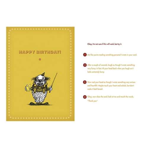 Bald Guy Greetings Happy Birthday/ Instructions Card