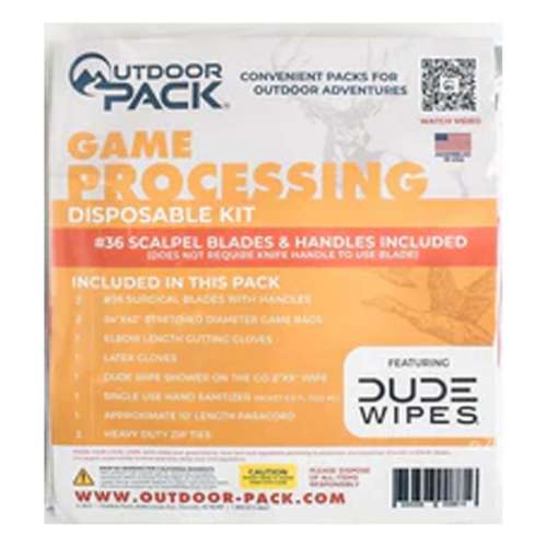 Outdoor Pack Disposable Game Processing Kit #36 Blade Type With Game Bags