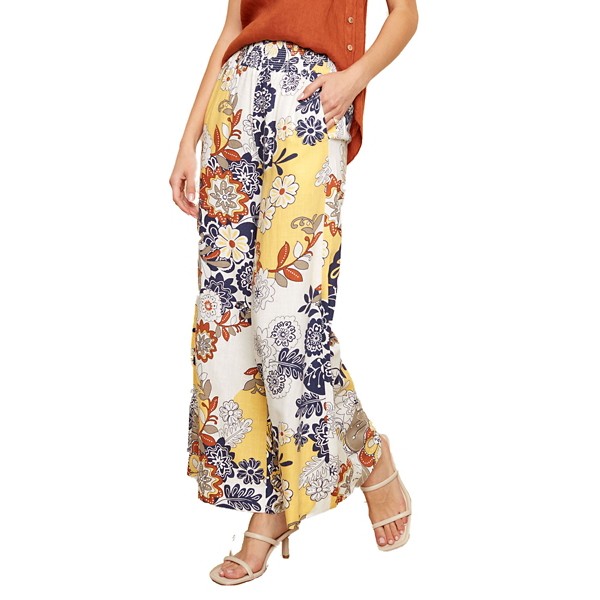 Women's Charlie B Linen Blend Floral Palazzo Pants product image