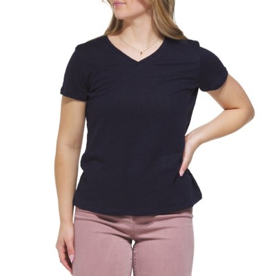 Women's Charlie B Linen V-Neck T-Shirt