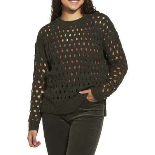 Women's Charlie B Plush Net Stitch Sweater Pullover Sweater