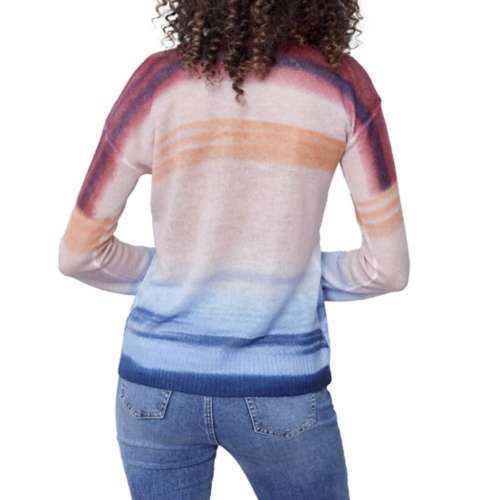Women's Charlie B Tie Dye Printed Sheer Knit Sweater Pullover Sweater