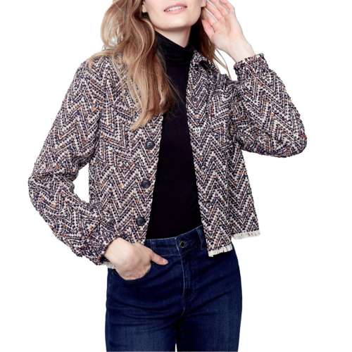 Women's Charlie B Chevron Tweed Jacket