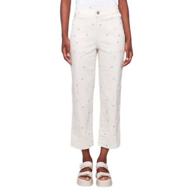 Women's Charlie B Embroidered Cropped Utility Twill Straight