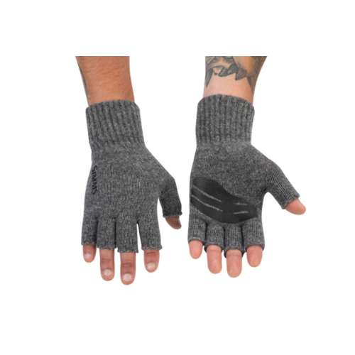 Men's Simms Wool Half Finger Fishing Gloves