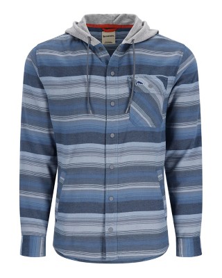 Men's Simms Santee Flannel Hoodie Long Sleeve Hooded Button Up Shirt