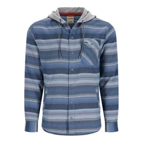 Men s Simms Santee Flannel sort Hoodie Long Sleeve Hooded Button