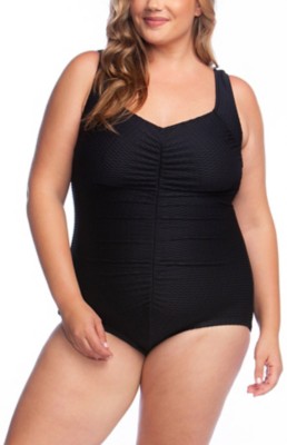 Women's Maxine Textured Spa Shirred Front One Piece Swimsuit